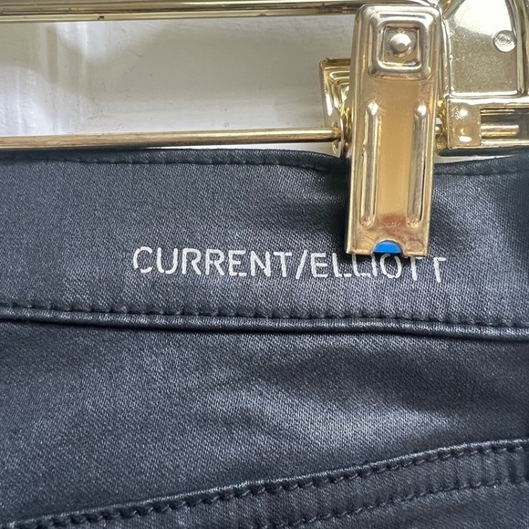 Current/Elliott Sweeney Ankle Skinny Black Coated Jeans 28 - Picture 5 of 11